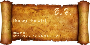 Berey Herold névjegykártya